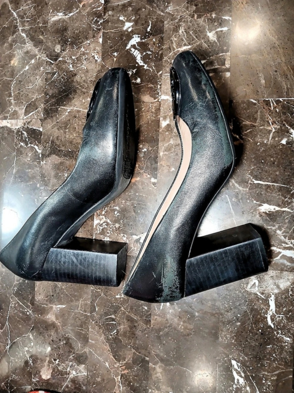 Tory Burch Block Heel Pump Black Leather US 7.5 - Picture 15 of 16
